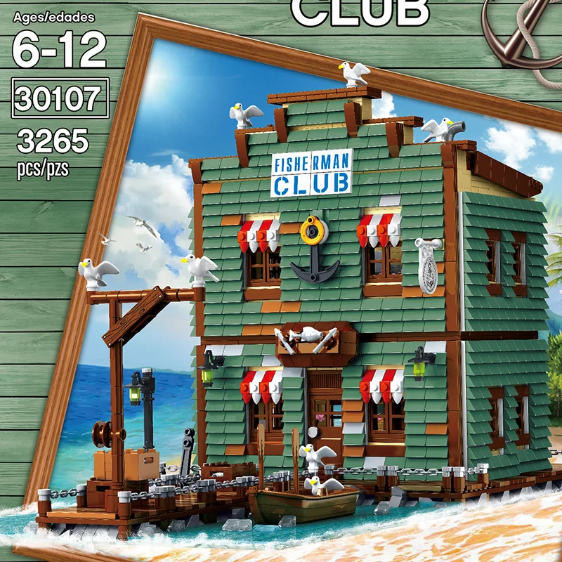 

Urge Fisherman's Hut 30107 Fisherman Club Modular Building Blocks Architecture Street View Series Kids Toys Brick Boy Gift