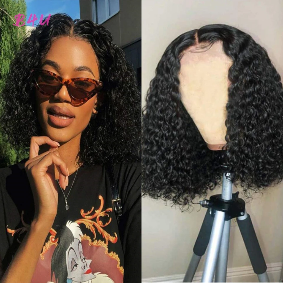 Short Deep Wave Bob Wig Human Hair Wigs 13X4x1 Lace Frontal Wigs For Black Women Lace Closure Bob Wigs Bob Lace Front Wigs