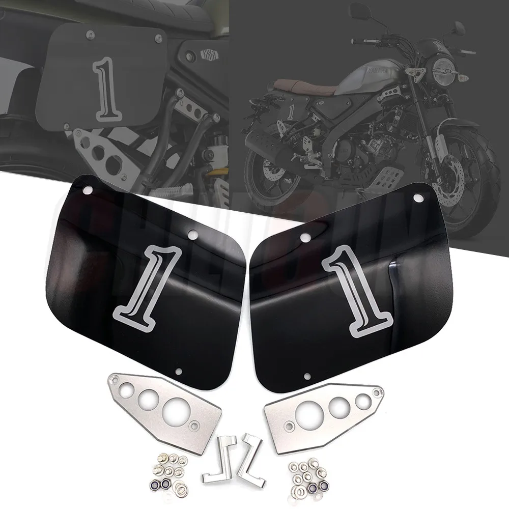Аксессуары для мотоциклов Cafe Racer Flat BODY SAMPING SIDE NO. Номерной знак Черный YAMAHA XSR155 XSR 155