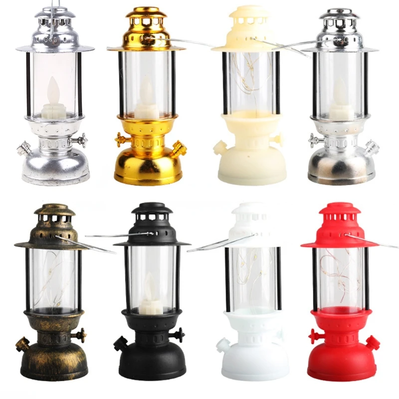 Vintage Hurricane Lantern Battery Operated Hanging Candle Light Retro Antique LED Oil Lamp for Christmas Decoration | Дом и сад
