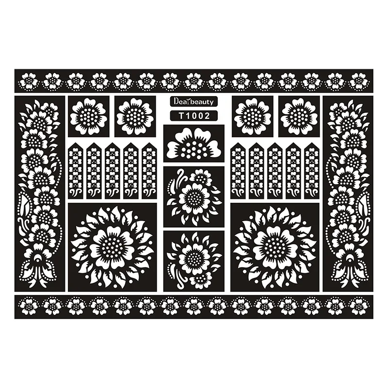 Индийская хна роза кружева цветок татуировка трафарет женщины DIY тело Ноги руки