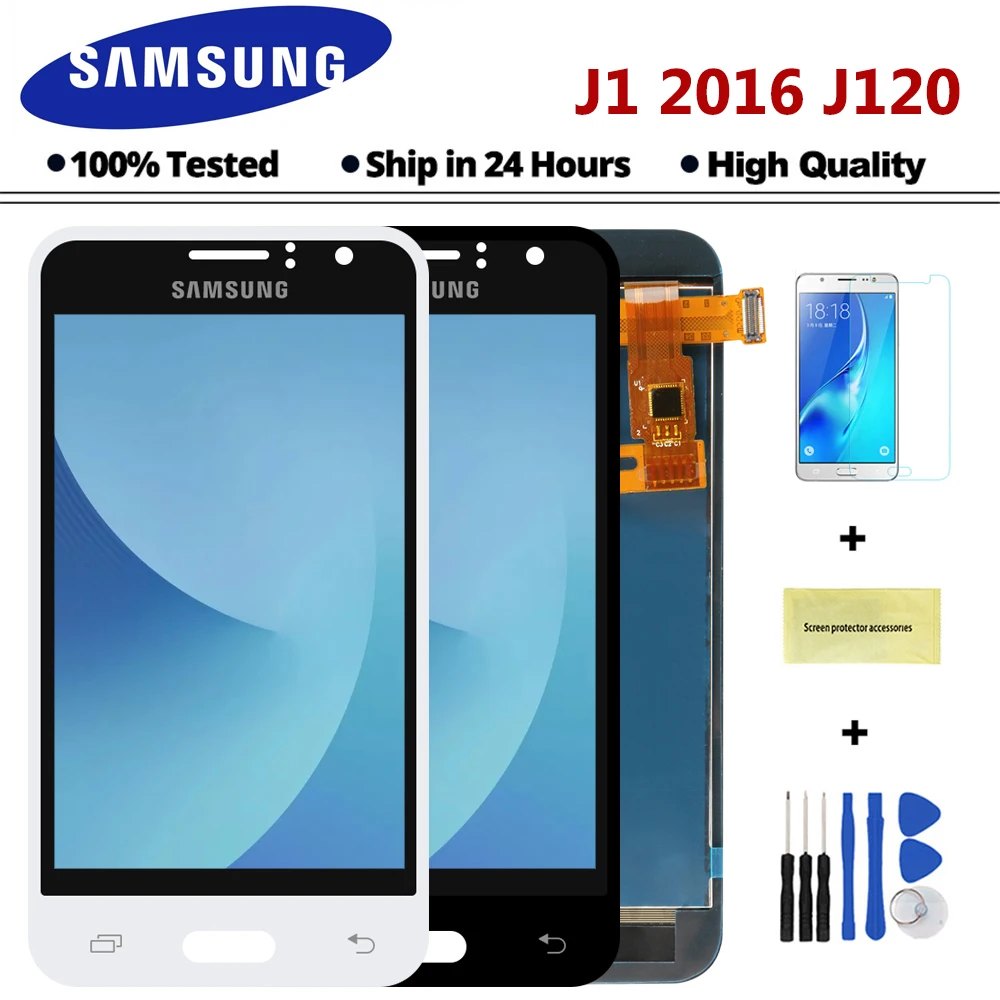 Sinmaytai ЖК-дисплей для samsung Galaxy J1 J120F J120DS J120G J120M J120 ЖК-дисплей Дисплей кодирующий преобразователь сенсорного экрана в сборе Замена