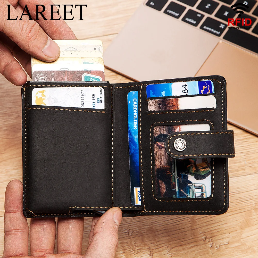 Short Rfid Men Thin Wallets Bank Credential Card Holder Slim Male Walet Zipper Hasp Purse Genuine Leather Passport Travel Bags | Багаж и