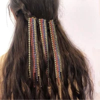 colorful rhinestone tassel hair chain clip hair jewelry for women crystal hair combs hair accessories headpiece wedding gift