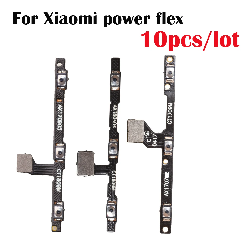 10 шт./лот Кнопка питания Ket Flex запасные части для Xiaomi 5 5x plus 6x Mix 2s 3s Note 2 3