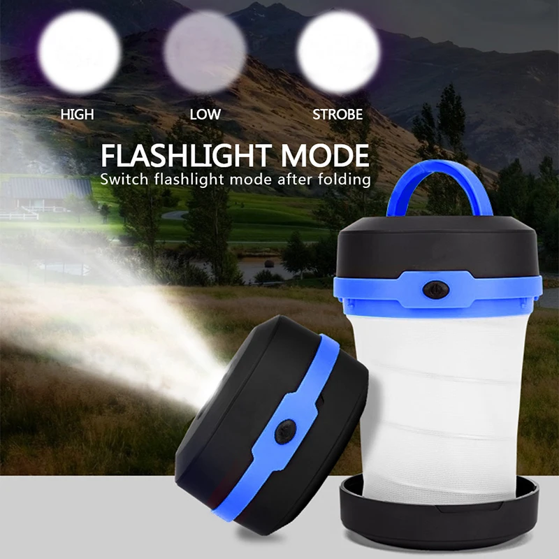 

3AA Dry Battery Type Built-In Spring Retractable Folding Camping Lamp Camping Lamp