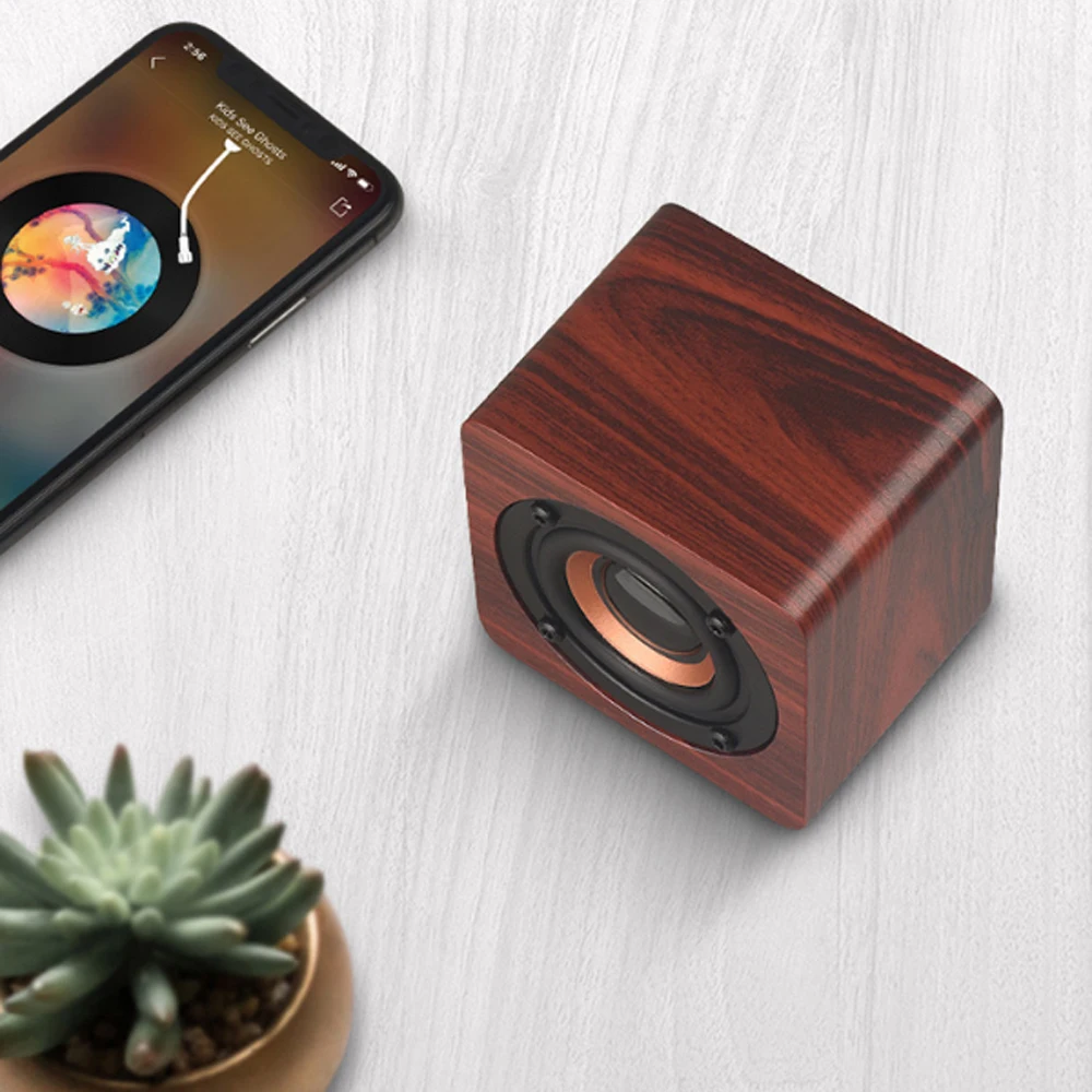 Q1 Wood grain Mini Portable bluetooth speaker for iphone 11 XR XS MAX 1200mah Battery capacity Samsung xiaomi huawei | Электроника