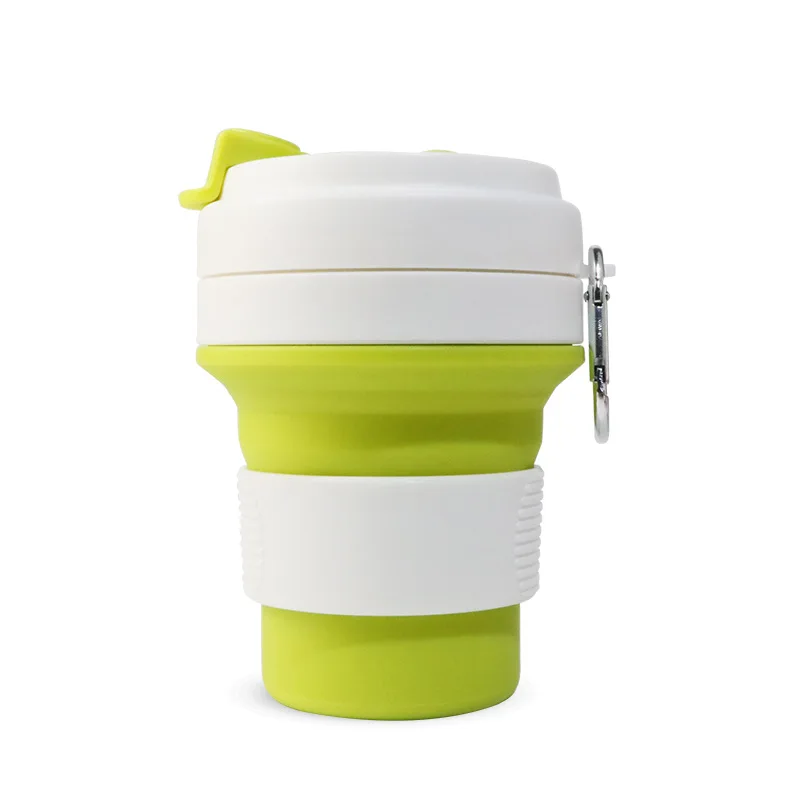 

The Go Coffee Cup Pocket Size Collapsible Silicone Travel Cup Foldable Camping Cup with Lid