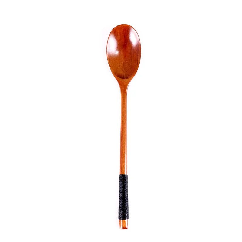 

Wholesale Japanese and Korean Soup Spoon Wooden Spoon 23.5 * 4cm Long Handle Iron Straight Handle Kitchen Supplies Big Spoon