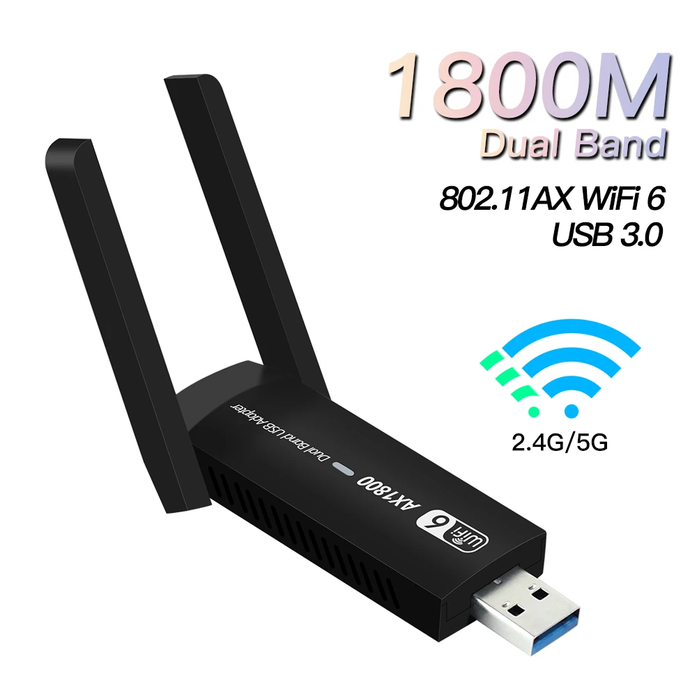 

FENVI 1800Mbps Dual Band WiFi 6 USB Adapter Network Dongle Wireless 802.11ax Network Card For Laptop/PC Windows 7/10/11