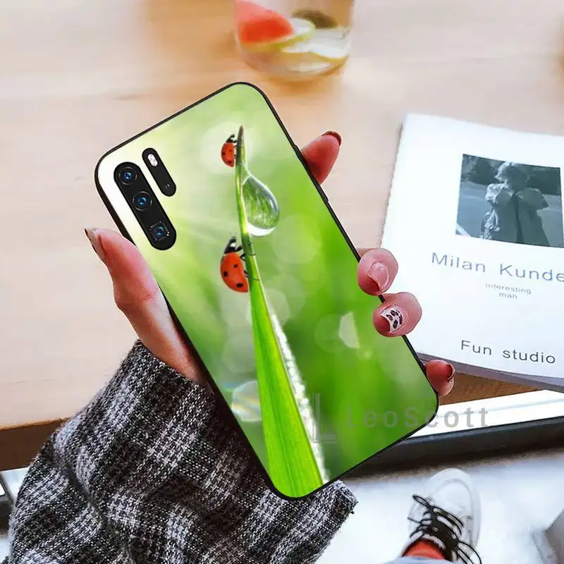 

four leaf ladybug daisy Phone Case black For Huawei honor Mate mate P 10 9X 10i 20 30 40 y7 lite pro p smart 2019