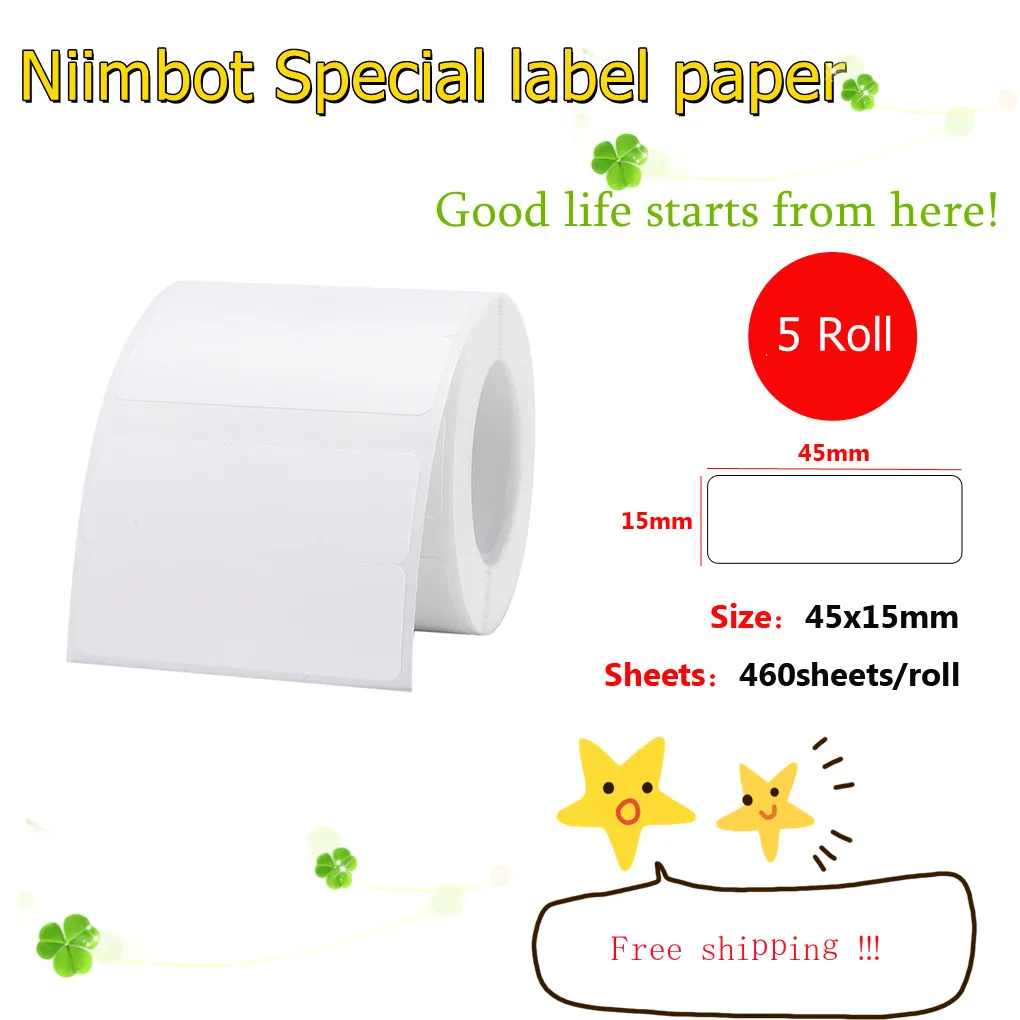 

3 Roll Self-Adhesive Label Paper Multi-Purpose Printable Sticker Labels for Niimbot B3S/B11/B21 Thermal Printer Thermal Paper