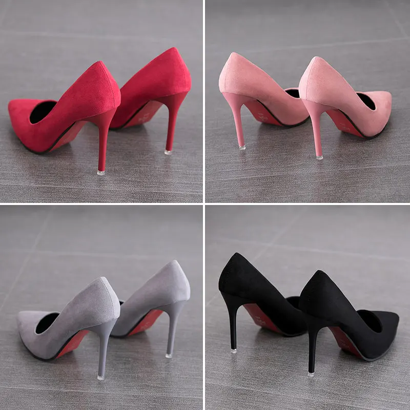 Женские туфли лодочки на высоком каблуке элегантные красные тонком классические