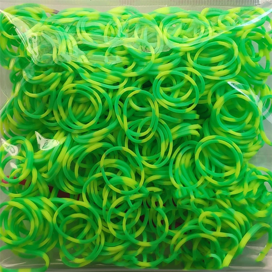 Green-yellow 600 эластичные резиновые браслеты разных цветов, детские домашние браслеты для плетения, браслеты для женщин - Окраска металла: Green-yellow