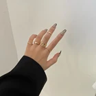 5 шт.компл. Роскошные Мода Панк Стиль простое кольцо на палец для обручального кольца для женщин в винтажном стиле; Модные Изящные металлические украшения, подарки