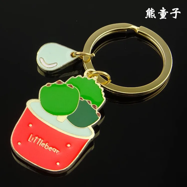 

New keychain Cute Keychains Prickly Pear Cactus Key Ring Keychain Bag pendant car key pendant For A Good Friend Gift