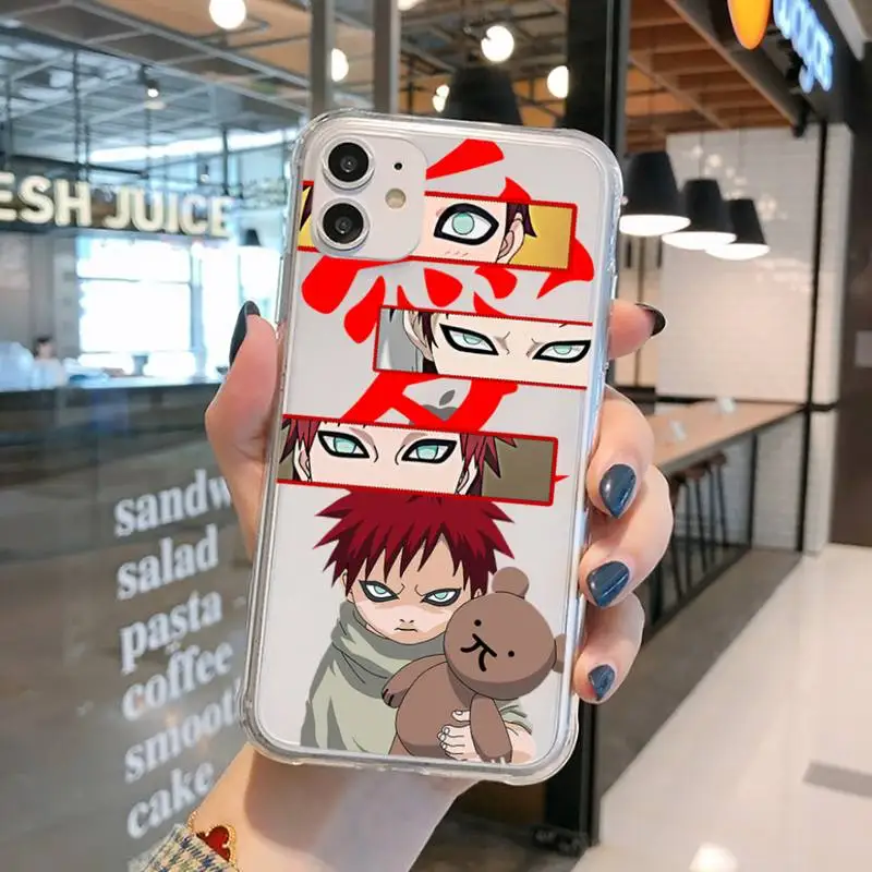 

Anime Naruto Gaara new Phone Case Transparent for iPhone 11 12 mini pro XS MAX 8 7 6 6S Plus X 5S SE 2020 XR