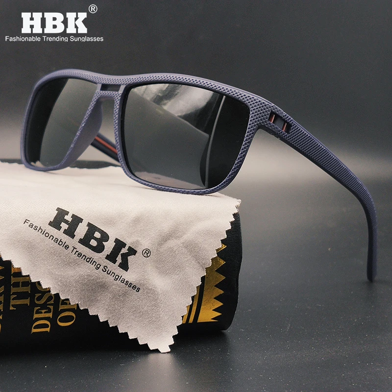 HBK новинка модные мужские поляризованные солнцезащитные очки квадратные