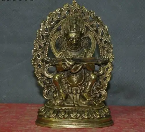 Старый храм тибетского буддизма Бронзовая медь Махакалы разгневанного божество