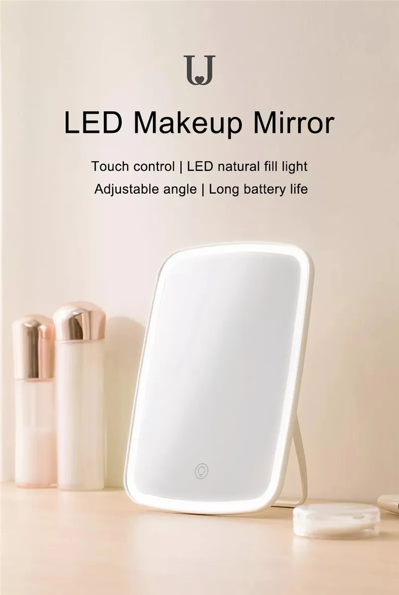 Xiaomi Mijia светодиодный зеркало для макияжа с сенсорным управлением светодиодный светильник с естественным освещением регулируемый угол яркости светильник с длинной батареей li