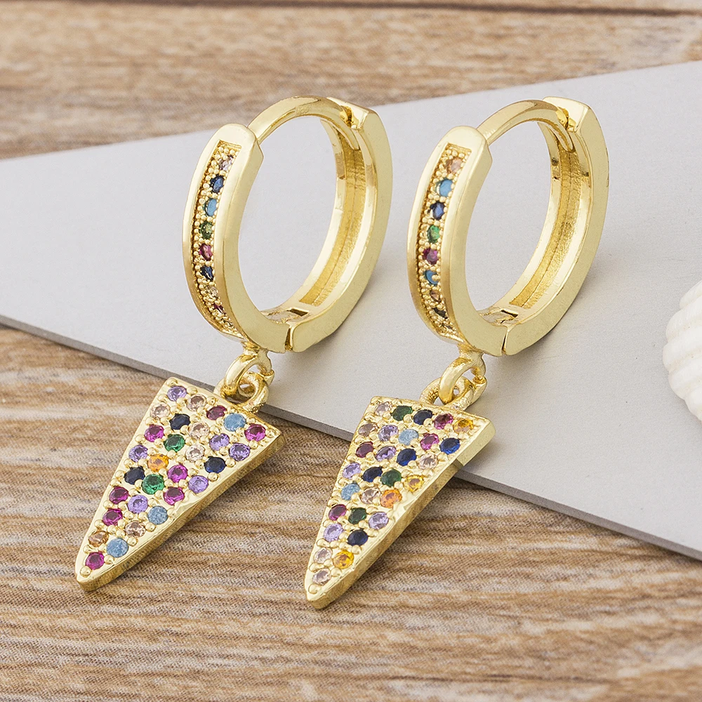 

AIBEF Bohemian Fashion Statement Earrings Drop Dangle Earrings Geometric Rainbow Crystal Earrings Female Jewelry For Women Girl