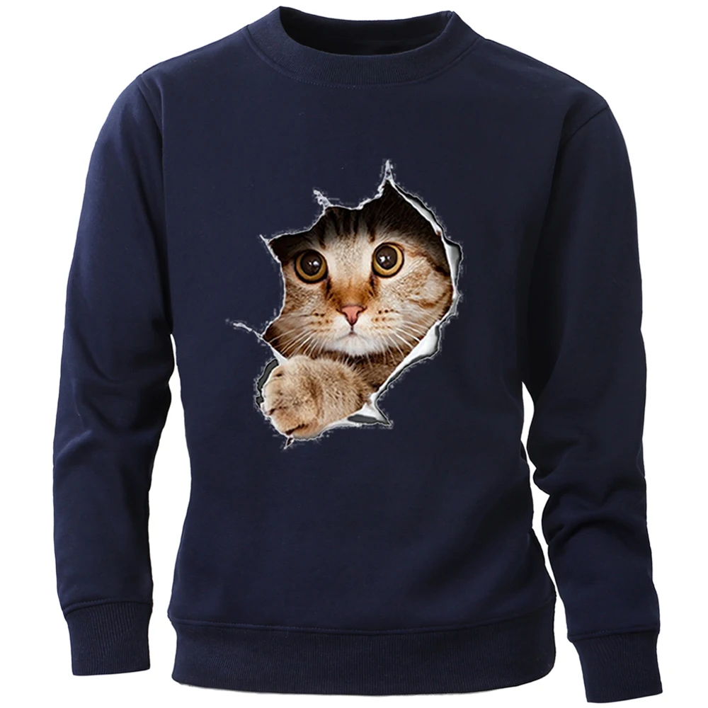 

Brand Pullovers Cute And Funny Cat Man's New Sweatshirt Autumn Winter Men's Crewneck 2020 Harajuku Streetwear Tracksuit Hoodies