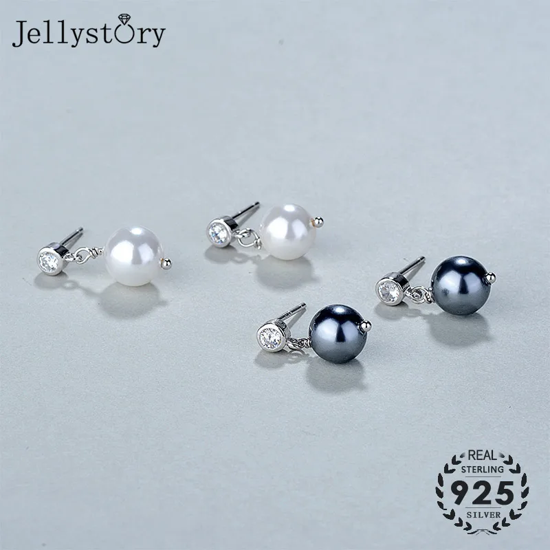 Jellystory Серебро 925 серьги в виде капель с круглой формы натуральный пресноводный