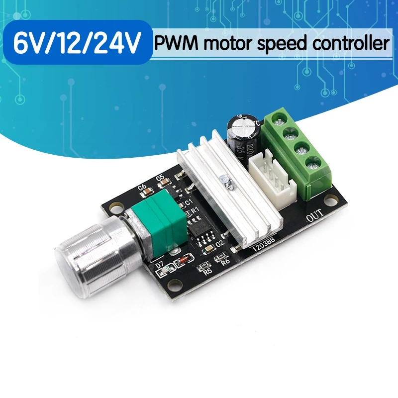 Регулятор скорости двигателя ШИМ регулятор переменной потенциометр вкл/выкл 6 в