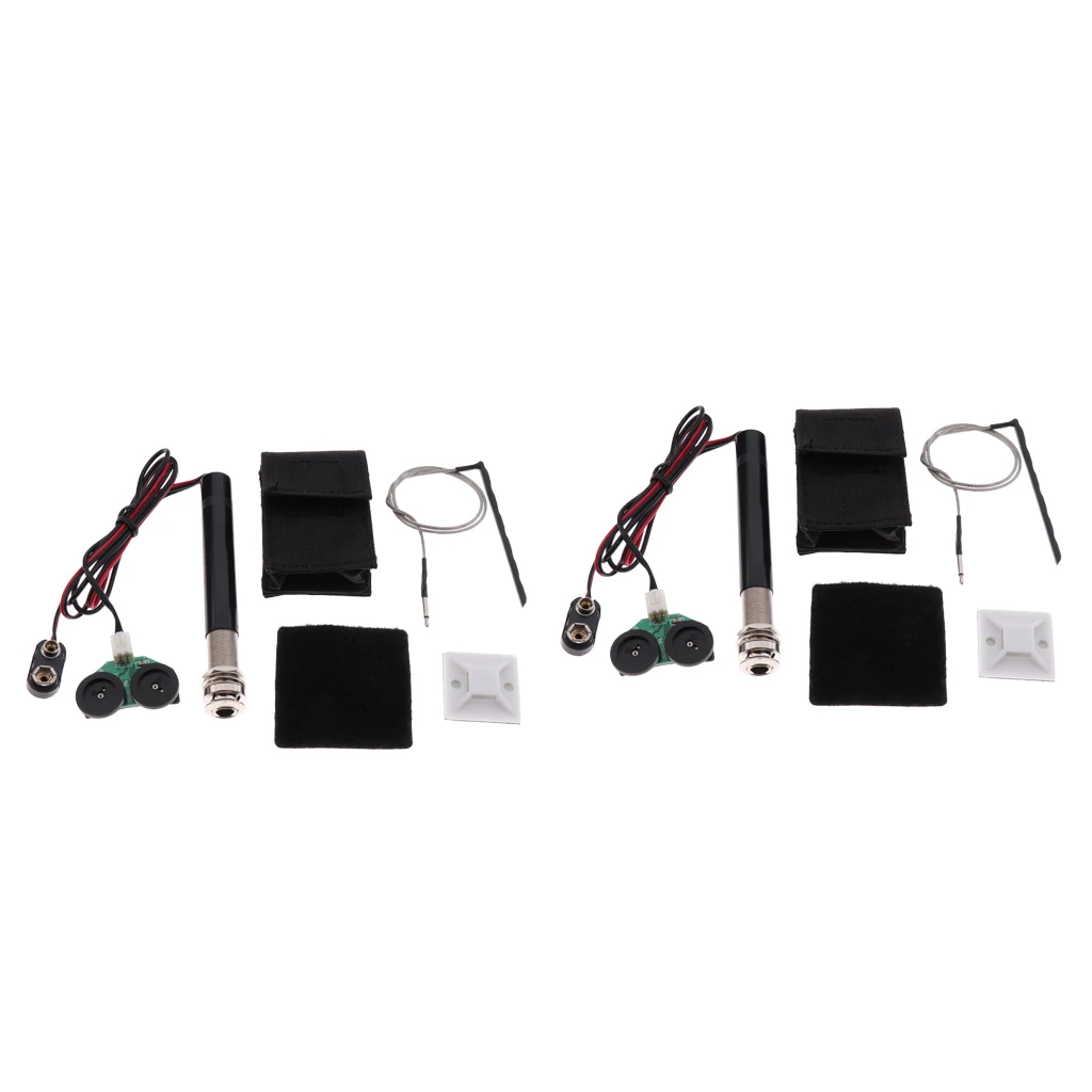 

2 комплекта Endpin Jack Preamp Piezo Pickup Active для акустической гитары укулеле Uke