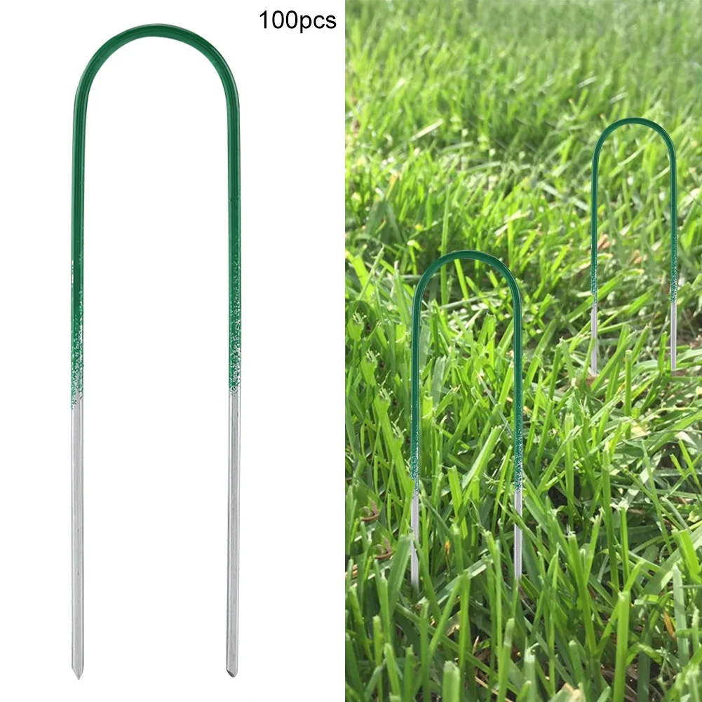 100 шт. искусственная трава газонная сталь U образные штифты колышки для палатки