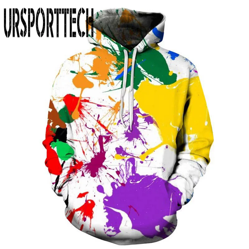 URSPORTTECH популярные модные повседневные мужские и женские 3D толстовки с принтом молочного космоса галактика толстовки с капюшоном унисекс Топы оптом размера плюс