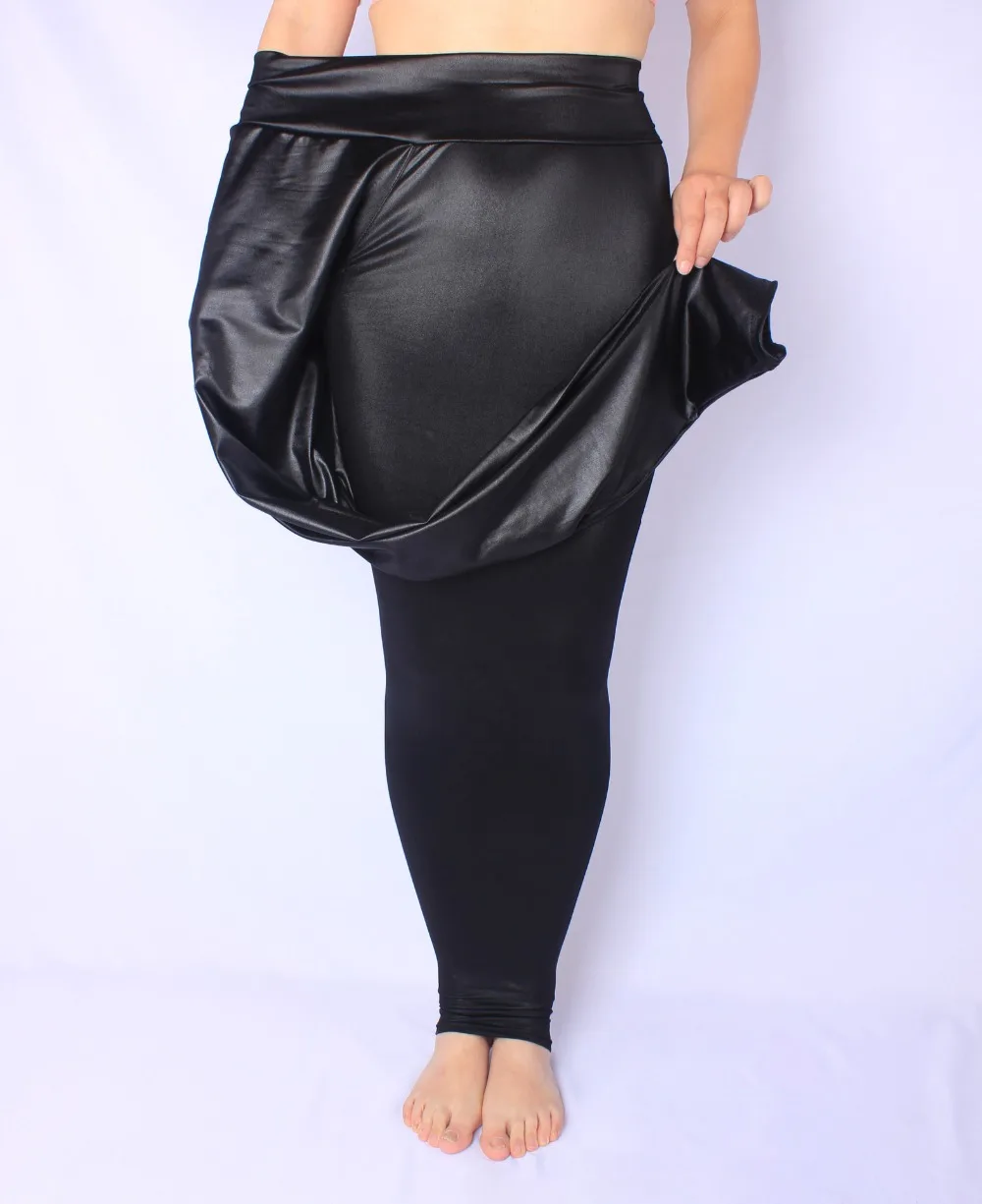 2020 Hot Women Sexy Leggings Black Hip Wet Look Faux Leather Plus Size Couro do falso XXXXXL Summer Pants | Женская одежда