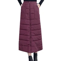 winter skirt womens skirts fashion 2020 new windproof and warm down cotton skirt large size black zipper skirts female 5xl k113