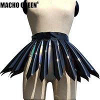 custom handmade plus size clothing gothic shinny black latex pvc vinyl plastic skirt drak goth fetish drag queen costumes