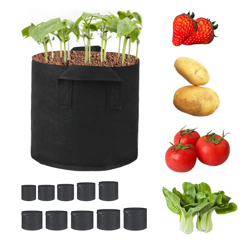 

Plant Grow Bags Garden Heavy Duty Non-Woven Aeration Big Plant strawberry Fabric growing pots Container Bag home garden tools