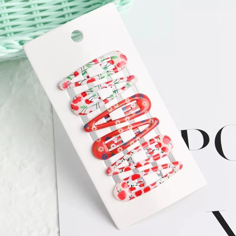 6 шт./лот детская заколка в Корейском стиле металлическая для волос с милым