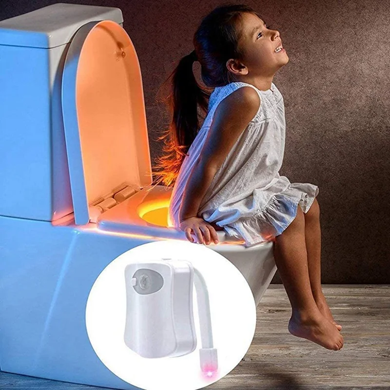 

Smart PIR Motion Sensor Toilet Seat Night Light 8 Colors Waterproof Backlight For Toilet Bowl LED Luminaria Lamp WC Toilet Light