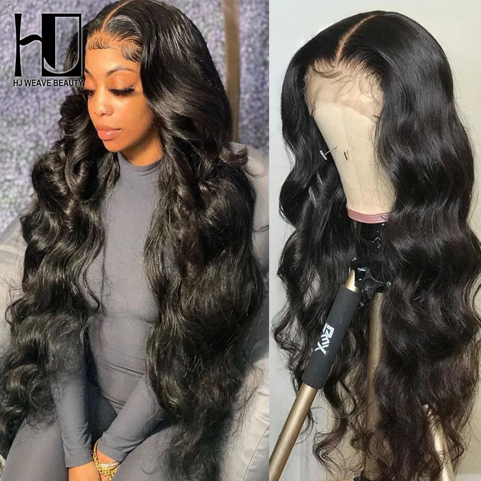 30 Inch Body Wave Lace Front Wig Human Hair 13x4 Lace Frontal Wig Black Women Preplucked Brazilian Hair Loose Deep Wave Wig 150%