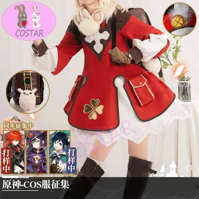 

Anime Genshin Impact Klee Red Lolita Dress Lovely Uniform Cosplay Costume Halloween Suit For Women Outfit New 2020