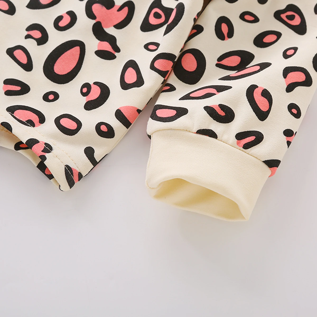 

Infant Toddler Baby Girl Romper Set Long Sleeve One Piece Bodysuit Leopard Printing Hoodie Spring Autumn Baby Girl Clothing