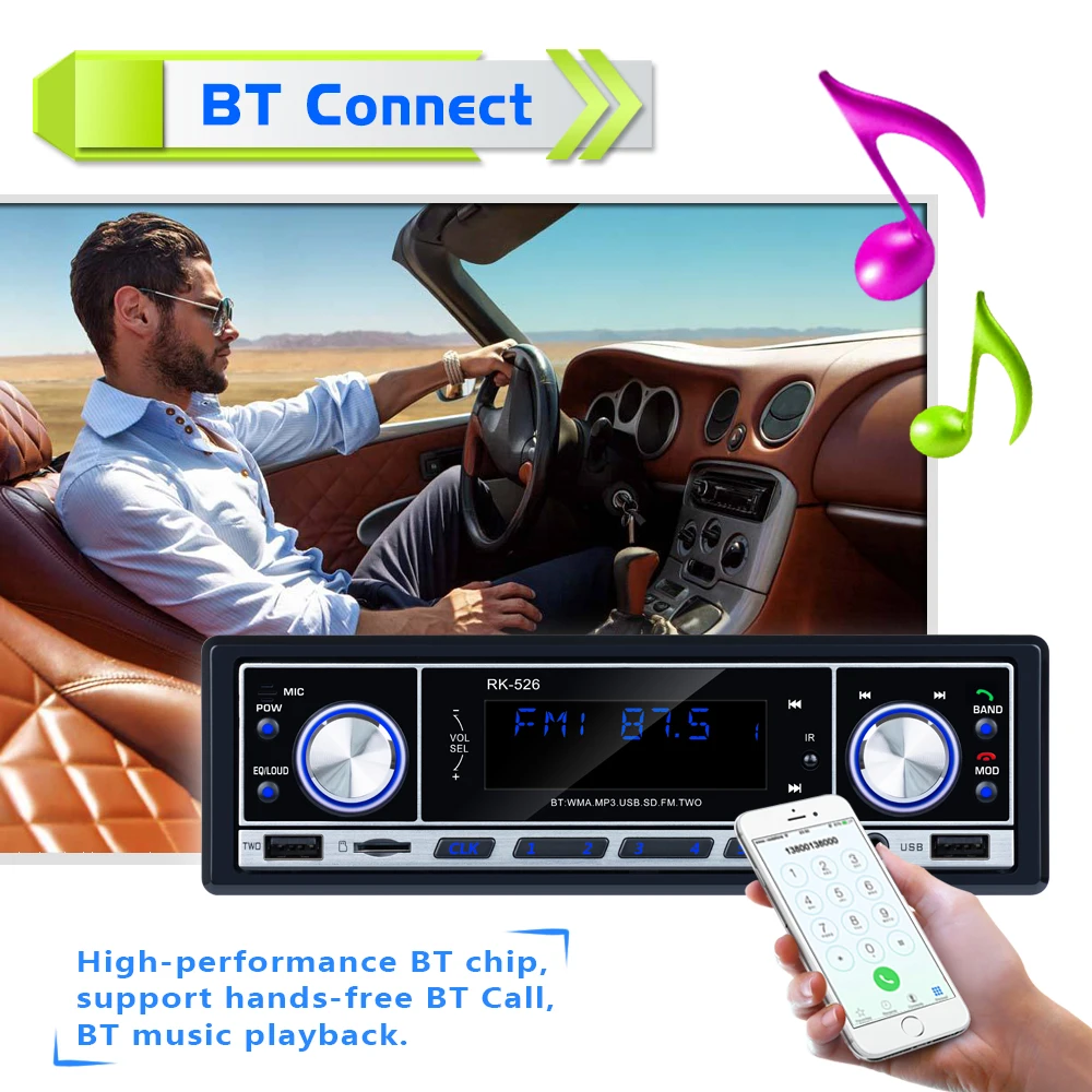 DAB + авторадио 1 Din автомагнитола Громкая связь MP3/SD/MMC dab FM USB ЖК -экран цифровой