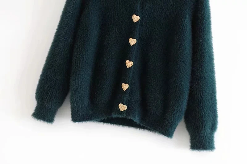 

Autumn Winter Vintage heart buttons knitted cardigans women long sleeve Christmas sweater casual warm tops female Jumper