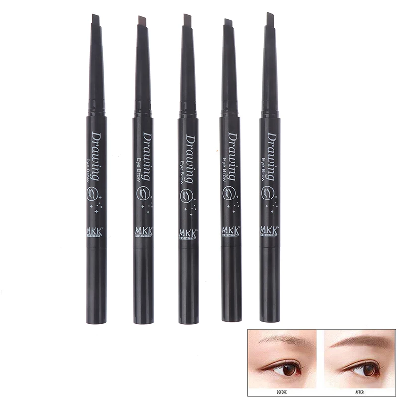 

5-Color Double-Headed Eyebrow Pencil Natural Waterproof Rotating Automatic Triangle Eyebrow Pencil With Brush Beauty Tools