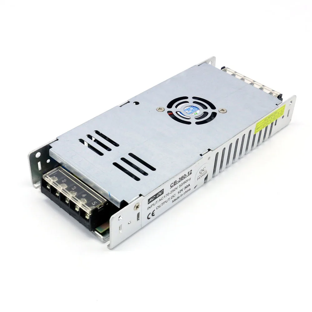 Ультратонкий светодиодный трансформатор 12V 30A 360W Led импульсный адаптер питания