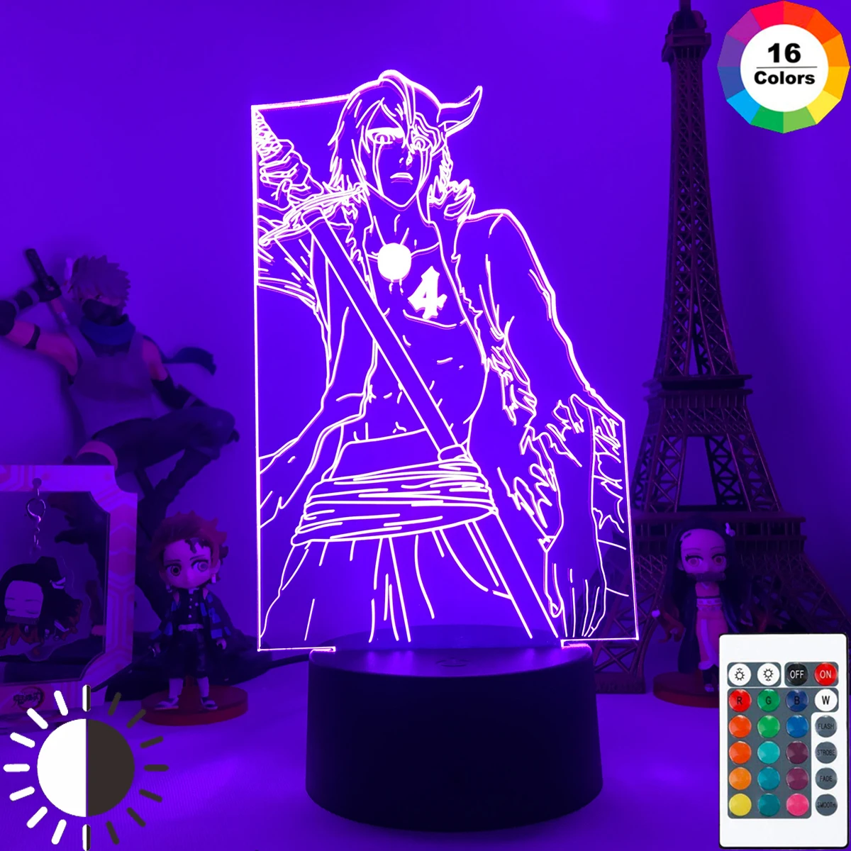 

3D night light Anime Bleach Ichigo Kurosaki Orihime Inoue Action Figures PVC for Figure Collectible Model Toys Gift For Kids