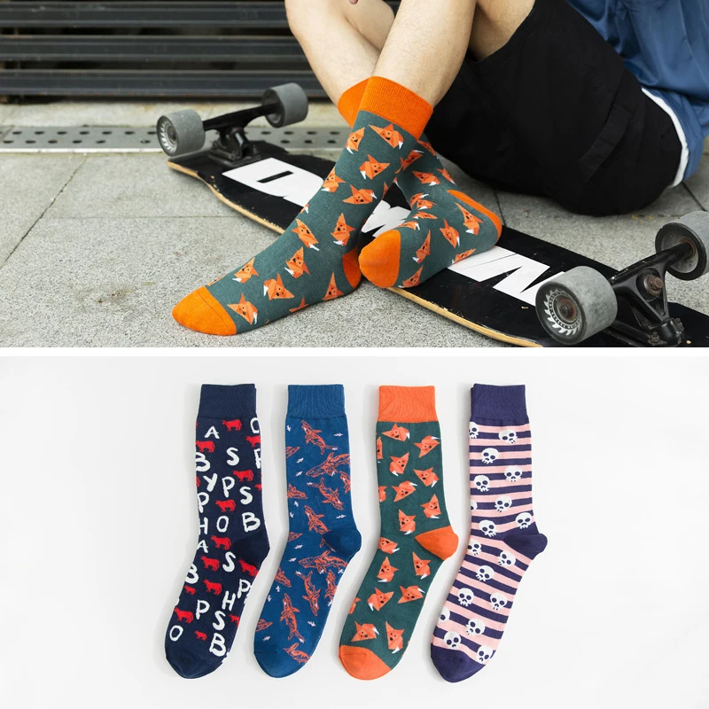 Носки мужские хлопковые в стиле хип хоп|Мужские носки| |