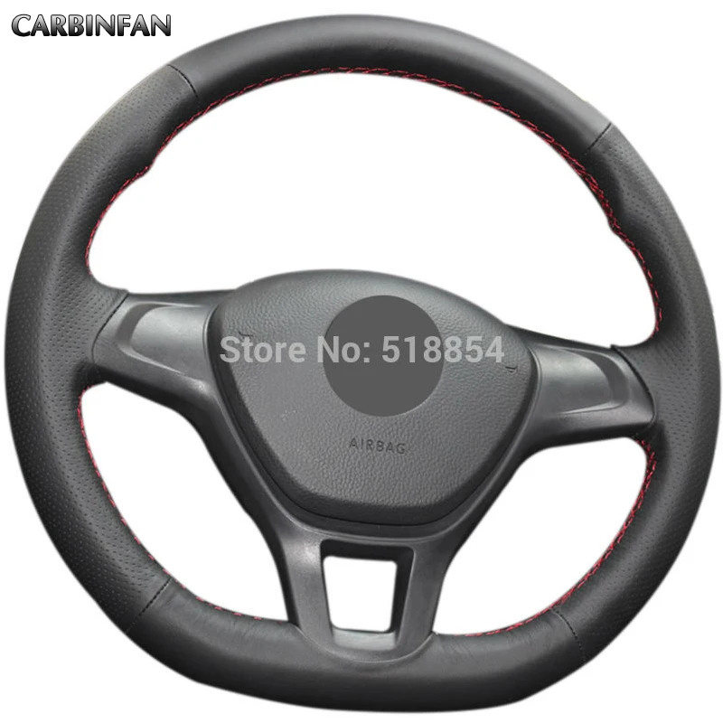 Искусственная кожа черного цвета для Volkswagen VW Golf 7 Mk7 New Polo 2014 2015|car steering wheel cover|steering