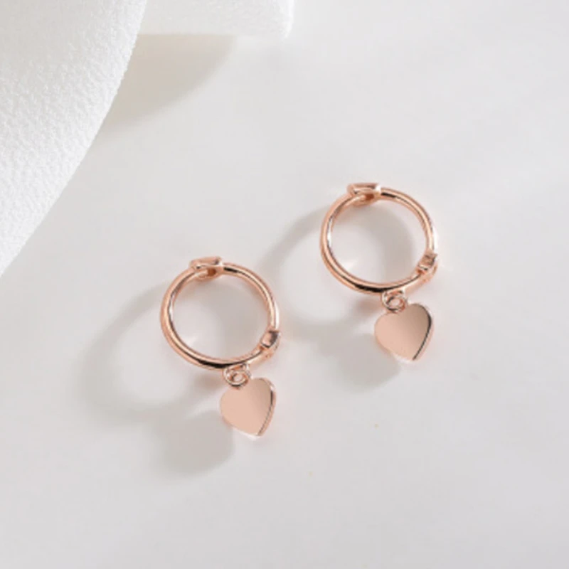 Серьги-Клипсы из чистого серебра S925 пробы, серьги в форме сердца, серьги для женщин, подарок на Рождество, Новинка