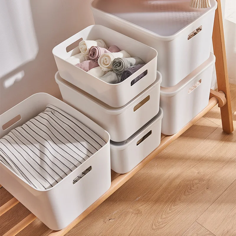 

Thicken Desktop Storage Box Household Kitchen Miscellaneous Box Clothes Book Organizer Snack Toy Portable Storage Box