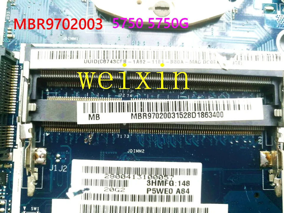 Материнская плата MBR9702003 MB.R9702.003 P5WE0 LA-6901P для ноутбука Acer 5750 5750G HM65 UMA HD DDR3 |